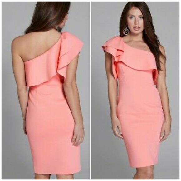 GUESS BY MARCIANO Martinique Ruffle Scuba Dress L - Picture 2 of 8